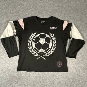 MLS Inter Miami CF Long Sleeve Shirt Large Black Pink Mens Soccer Jersey